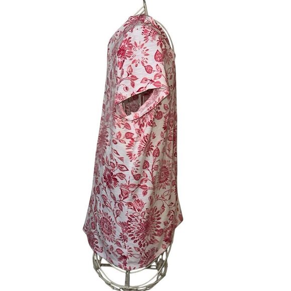 BEAUTIFUL Chico’s pink & white parsley design TOP Chico's short sleeve Shirt blo - Picture 5 of 9